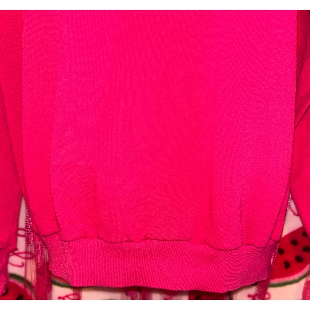 Hot Pink Cat Graphic Sweatshirt with White Collar - Picture 5 of 7